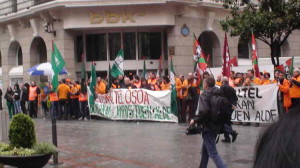 2014, en Bizkaia, movilización de los trabajadores de Euskaltel