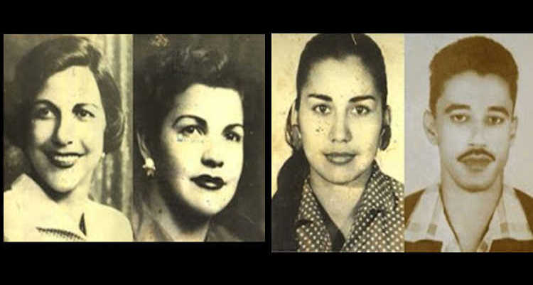 Hermanas Mirabal y Rufino Criuz, victimas de un crimen de Estado del dictador Trujillo en la epública Domicana, el 25 de noviembre de 1965